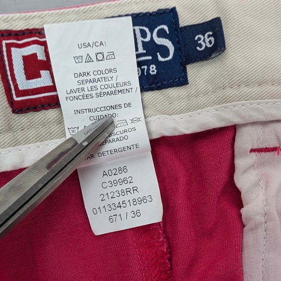 Chaps Mens Cotton Shorts Sz 36 Casual Summer Outdoor Comfy Everyday‎ Pink Preppy - Picture 8 of 9